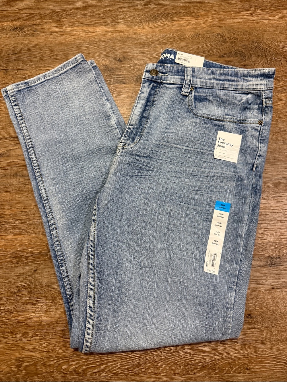 Sonoma Goods For Life Slim-Fit Everyday Jeans Light Silver Haze 36 x 32 NWT